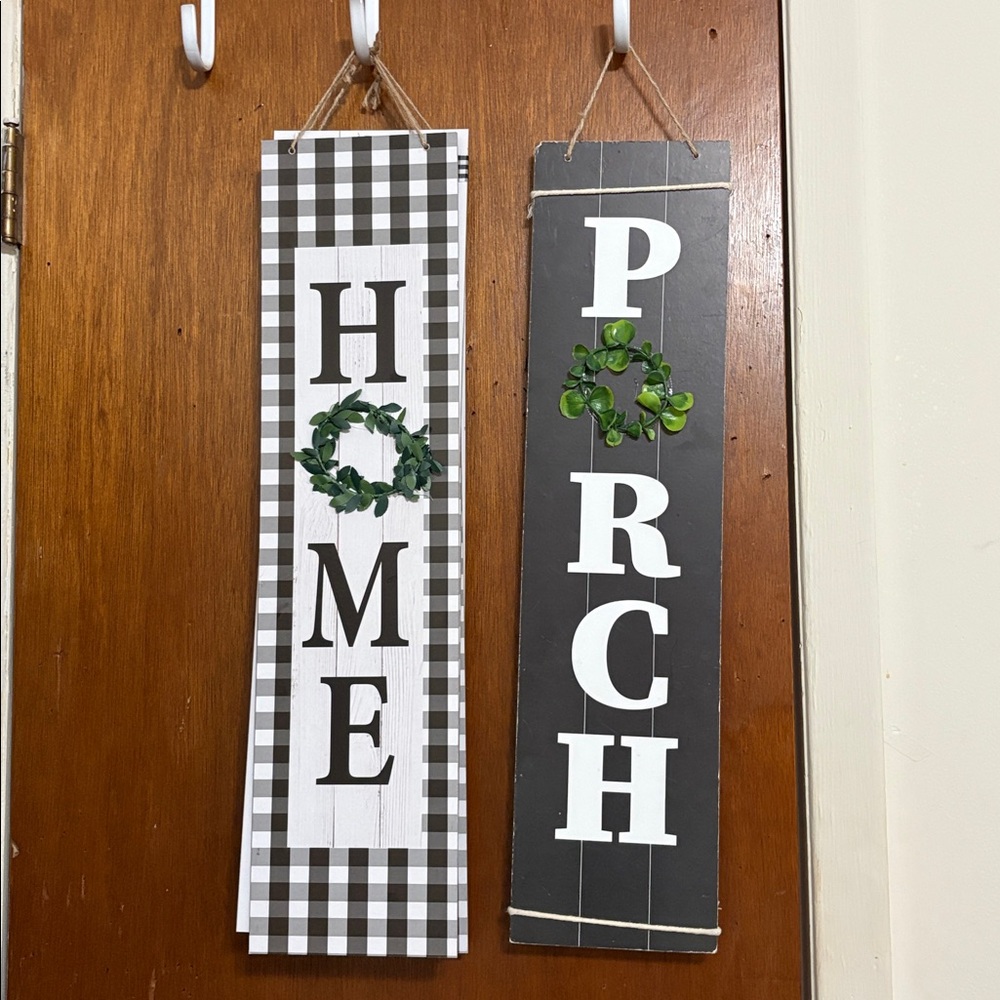 2 PCs Porch & Home Sign for Front porch Standing 23” X 6”